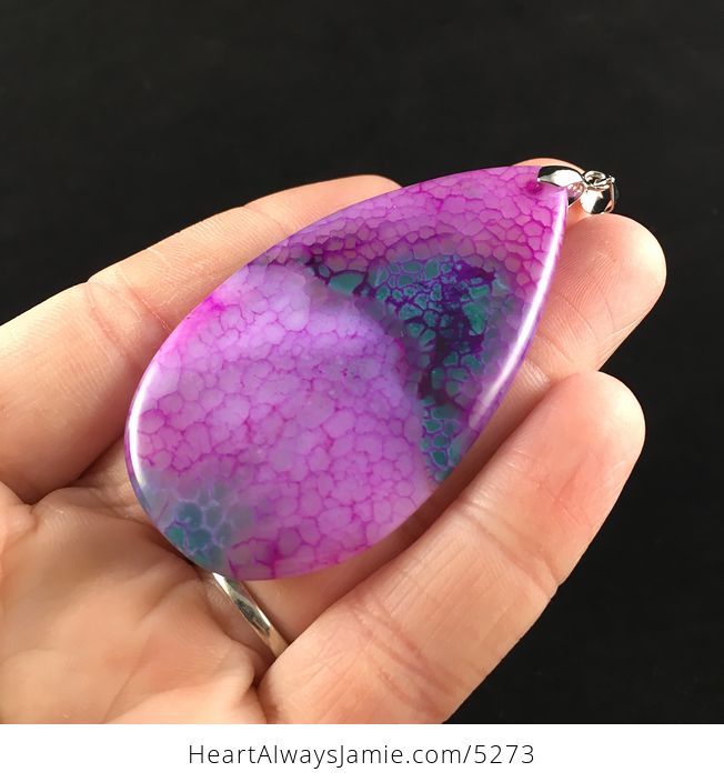 Purple and Green Dragon Veins Agate Stone Jewelry Pendant - #lkeuLE9DgPs-3