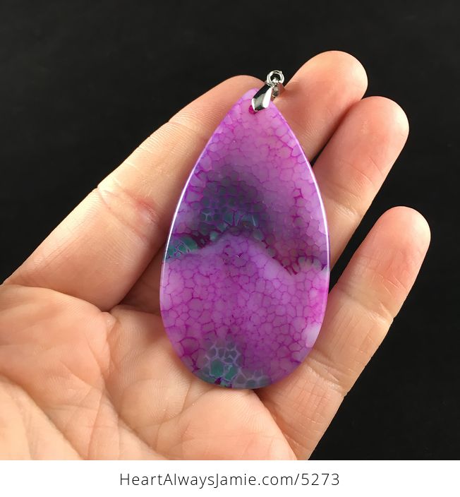 Purple and Green Dragon Veins Agate Stone Jewelry Pendant - #lkeuLE9DgPs-6