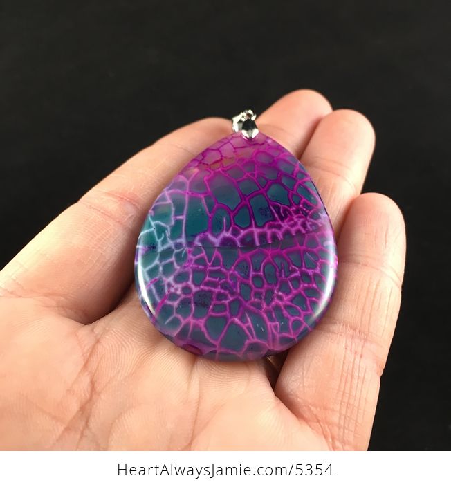 Purple and Green Dragon Veins Agate Stone Jewelry Pendant - #zbHIyyEEBts-2