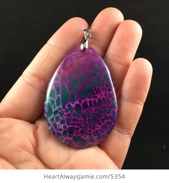 Purple and Green Dragon Veins Agate Stone Jewelry Pendant - #zbHIyyEEBts-1