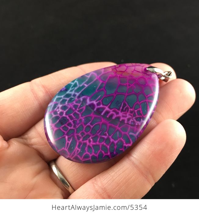 Purple and Green Dragon Veins Agate Stone Jewelry Pendant - #zbHIyyEEBts-3