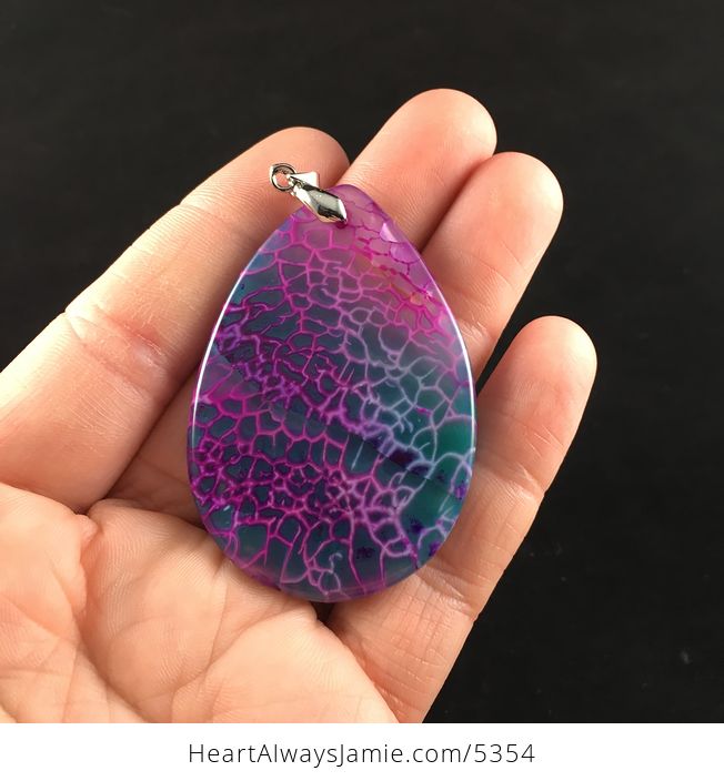 Purple and Green Dragon Veins Agate Stone Jewelry Pendant - #zbHIyyEEBts-6