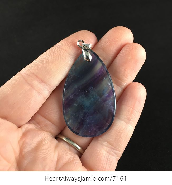 Purple and Green Fluorite Stone Jewelry Pendant - #vA1HblTLvU8-5
