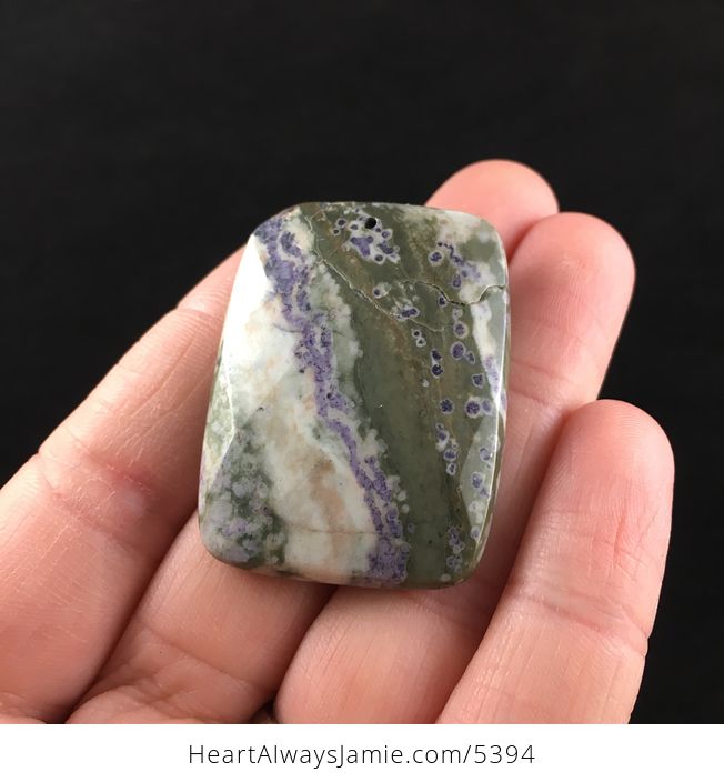 Purple and Green Peace Jade Stone Jewelry Pendant - #OmHKP9LPxjI-6