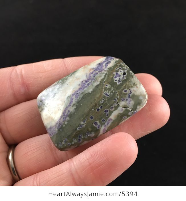 Purple and Green Peace Jade Stone Jewelry Pendant - #OmHKP9LPxjI-7