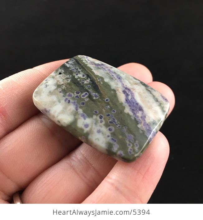 Purple and Green Peace Jade Stone Jewelry Pendant - #OmHKP9LPxjI-4