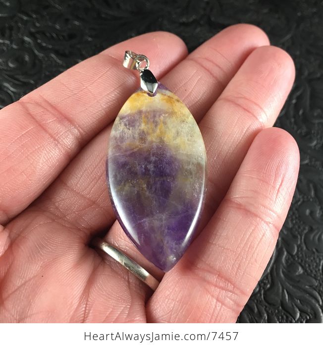 Purple and Orange Brazil Amethyst Stone Pendant Jewelry - #sbHFH0aZX4U-2