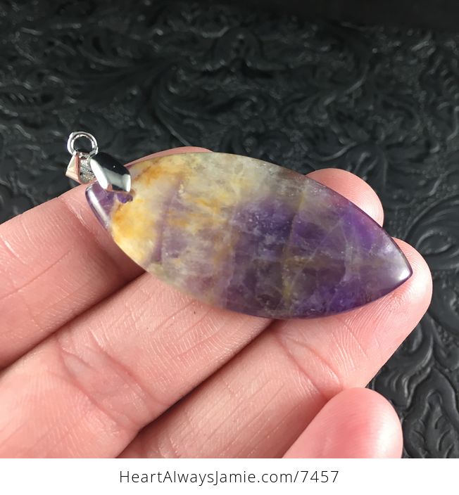 Purple and Orange Brazil Amethyst Stone Pendant Jewelry - #sbHFH0aZX4U-4