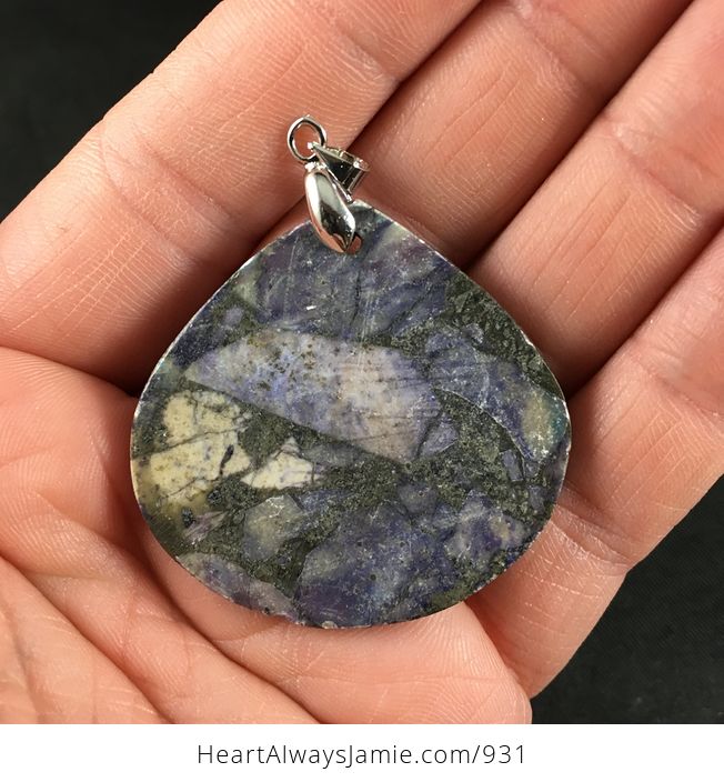 Purple and Pyrite Stone Pendant Necklace - #I2tBONhxgyU-2