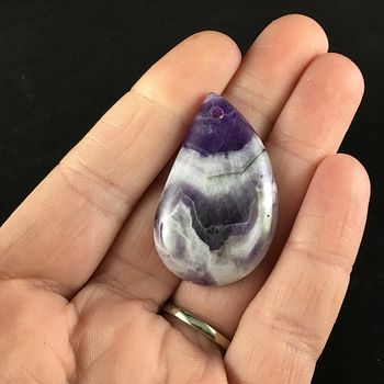 Purple and White Brazilian Amethyst Stone Pendant Jewelry #uRCnczH4mtI
