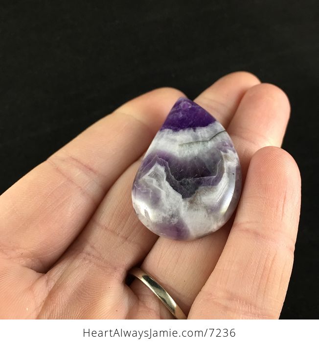 Purple and White Brazilian Amethyst Stone Pendant Jewelry - #uRCnczH4mtI-2