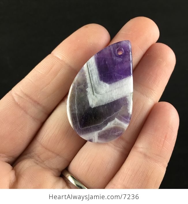 Purple and White Brazilian Amethyst Stone Pendant Jewelry - #uRCnczH4mtI-5