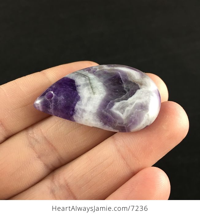 Purple and White Brazilian Amethyst Stone Pendant Jewelry - #uRCnczH4mtI-4