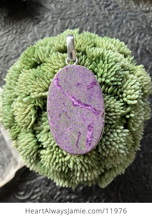 Purple Atlantasite Stitchtite and Serpentine Stone Crystal Jewelry Pendant - #L3Non0CRP4c-2