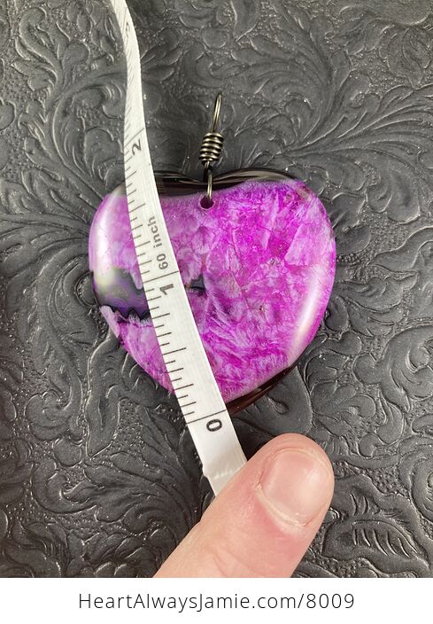 Purple Black and Brown Druzy Heart Shaped Stone Jewelry Pendant - #24eajOKTdyo-4