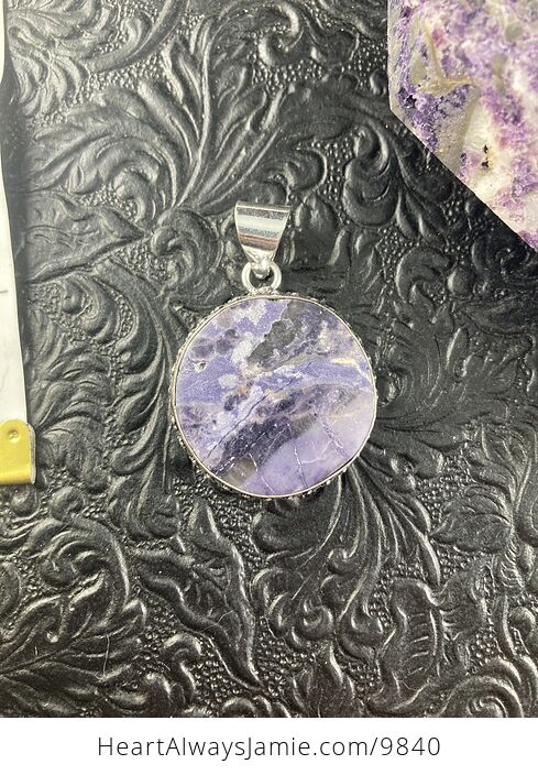 Purple Brecciated Fluorite Crystal Stone Jewelry Pendant and Purple Sphalerite Tower Gift Set - #Q7KvCmum8Ic-15