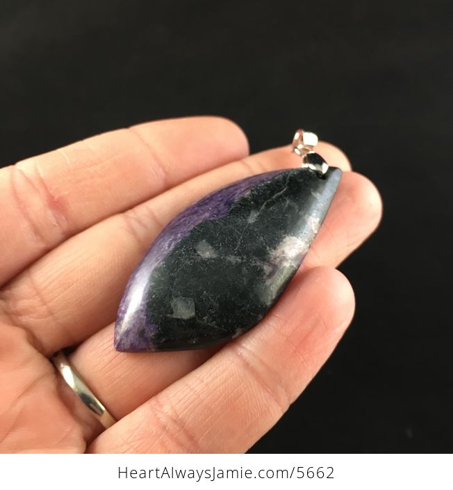 Purple Charoite and Aegirine Stone Jewelry Pendant - #lwMCrChD1fw-3