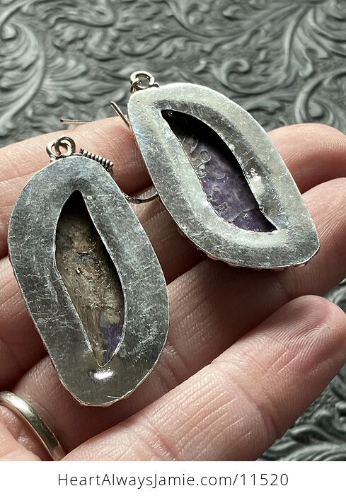 Purple Charoite Crystal Stone Jewelry Earrings - #4WA2Gxu5i08-9