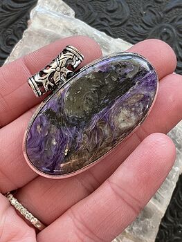 Purple Charoite Crystal Stone Jewelry Pendant #3drxsvLB9Kw
