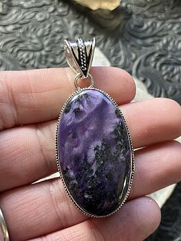 Purple Charoite Crystal Stone Jewelry Pendant #FEDhSwZ2UNY