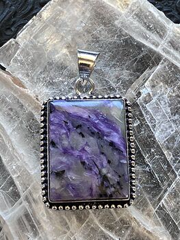 Purple Charoite Crystal Stone Jewelry Pendant #LUWZBJe2MRs