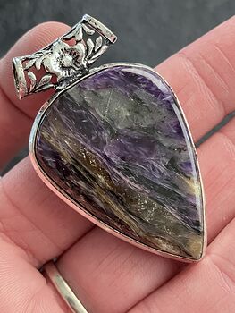 Purple Charoite Crystal Stone Jewelry Pendant #Vho8HtgPuKI