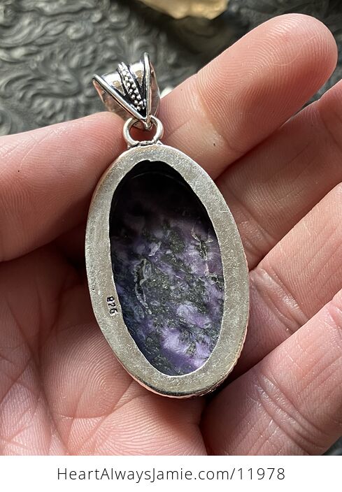 Purple Charoite Crystal Stone Jewelry Pendant - #FEDhSwZ2UNY-4