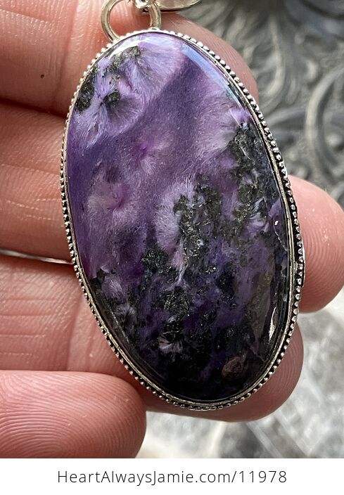 Purple Charoite Crystal Stone Jewelry Pendant - #FEDhSwZ2UNY-10