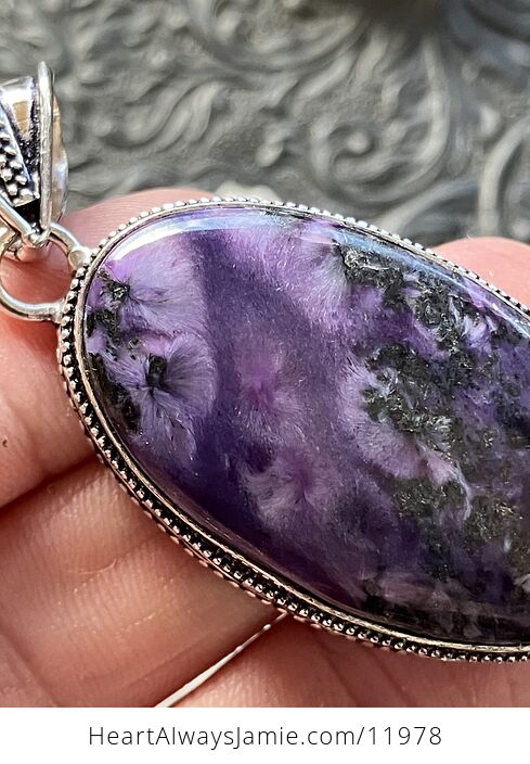 Purple Charoite Crystal Stone Jewelry Pendant - #FEDhSwZ2UNY-9