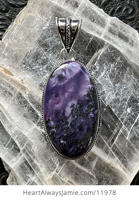 Purple Charoite Crystal Stone Jewelry Pendant - #FEDhSwZ2UNY-5