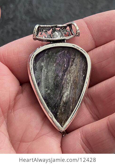 Purple Charoite Crystal Stone Jewelry Pendant - #Vho8HtgPuKI-5