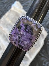 Purple Charoite Crystal Stone Jewelry Ring Size 7 #JXMkBfBSyyM