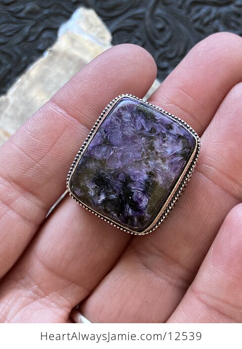 Purple Charoite Crystal Stone Jewelry Ring Size 7 - #JXMkBfBSyyM-7