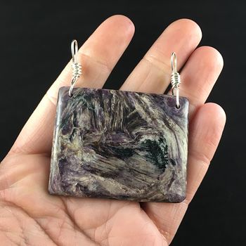 Purple Charoite Stone Jewelry Pendant #B0ALQa47mOw