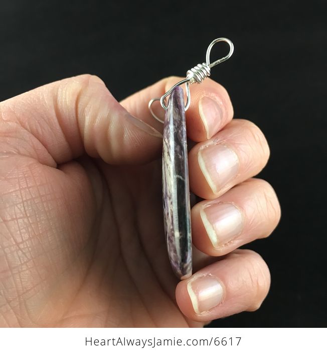 Purple Charoite Stone Jewelry Pendant - #B0ALQa47mOw-5
