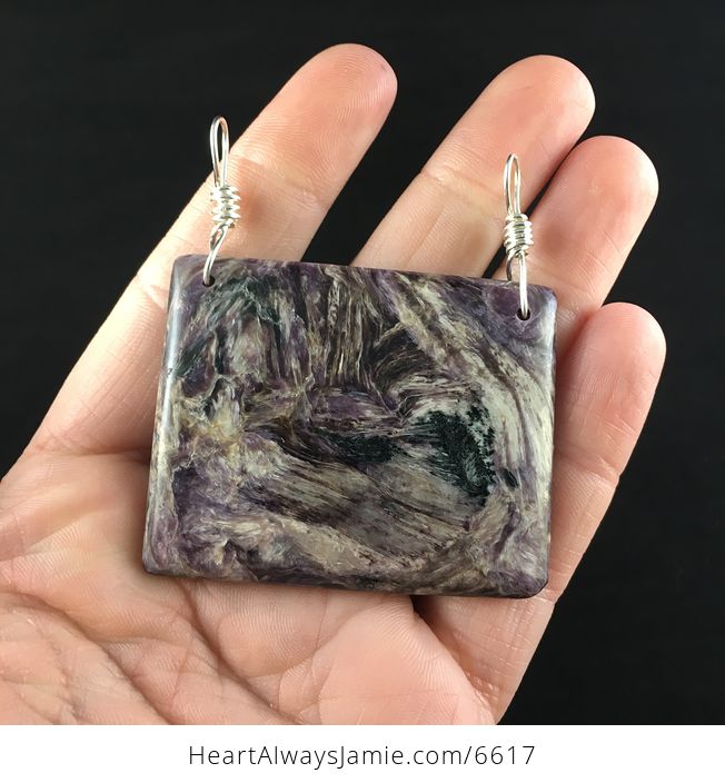 Purple Charoite Stone Jewelry Pendant - #B0ALQa47mOw-1