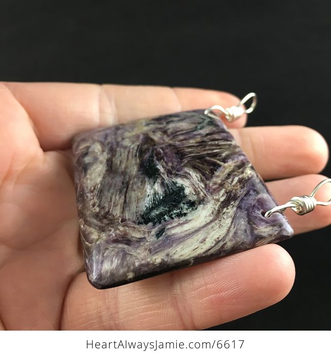 Purple Charoite Stone Jewelry Pendant - #B0ALQa47mOw-3