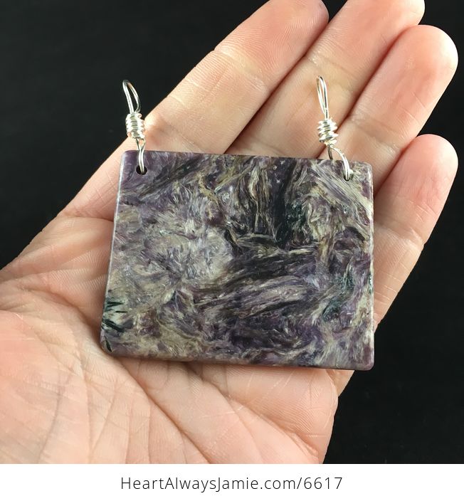 Purple Charoite Stone Jewelry Pendant - #B0ALQa47mOw-6