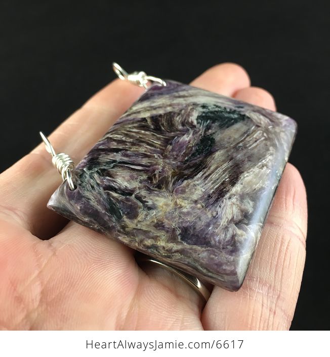 Purple Charoite Stone Jewelry Pendant - #B0ALQa47mOw-4
