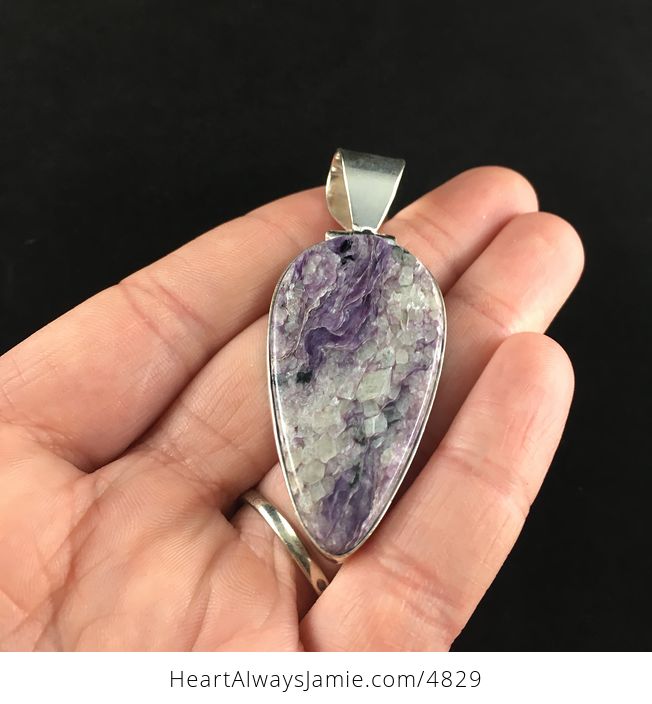 Purple Charoite Stone Jewelry Pendant - #cqW3P1MGuLU-2