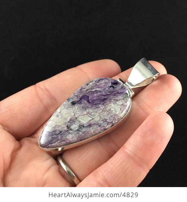 Purple Charoite Stone Jewelry Pendant - #cqW3P1MGuLU-3