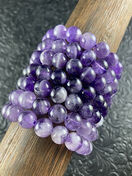 Purple Chevron Amethyst Stone 8mm Natural Gemstone Crystal Jewelry Bracelet #omvTXRTw8YA