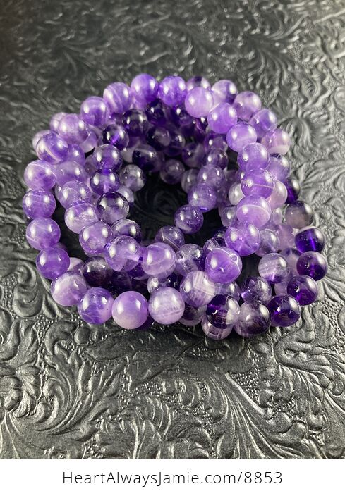 Purple Chevron Amethyst Stone 8mm Natural Gemstone Crystal Jewelry Bracelet - #omvTXRTw8YA-2