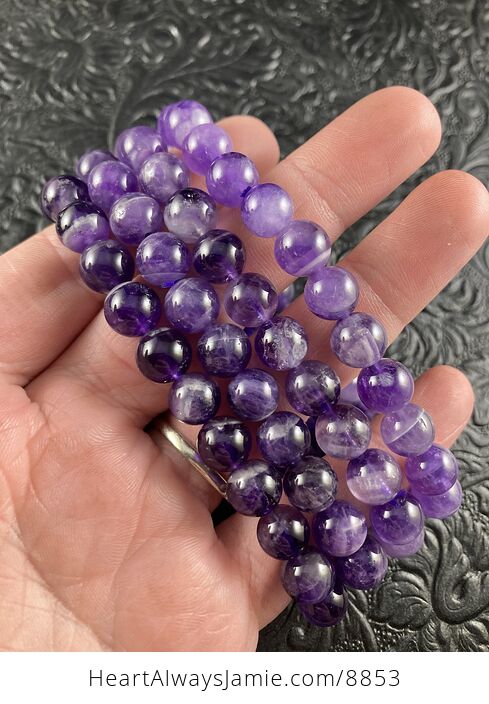 Purple Chevron Amethyst Stone 8mm Natural Gemstone Crystal Jewelry Bracelet - #omvTXRTw8YA-8