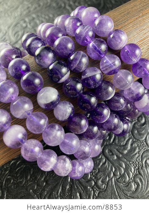Purple Chevron Amethyst Stone 8mm Natural Gemstone Crystal Jewelry Bracelet - #omvTXRTw8YA-7