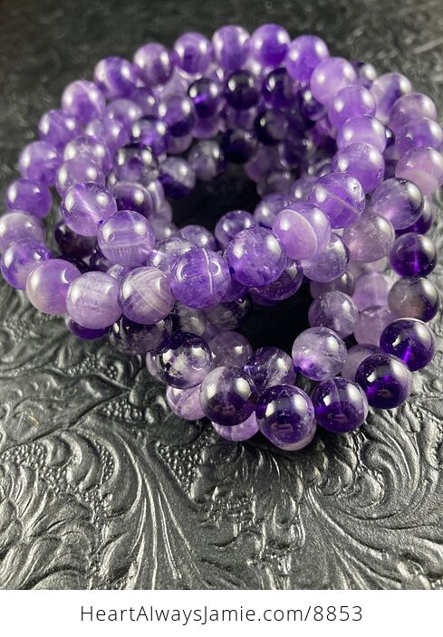 Purple Chevron Amethyst Stone 8mm Natural Gemstone Crystal Jewelry Bracelet - #omvTXRTw8YA-3