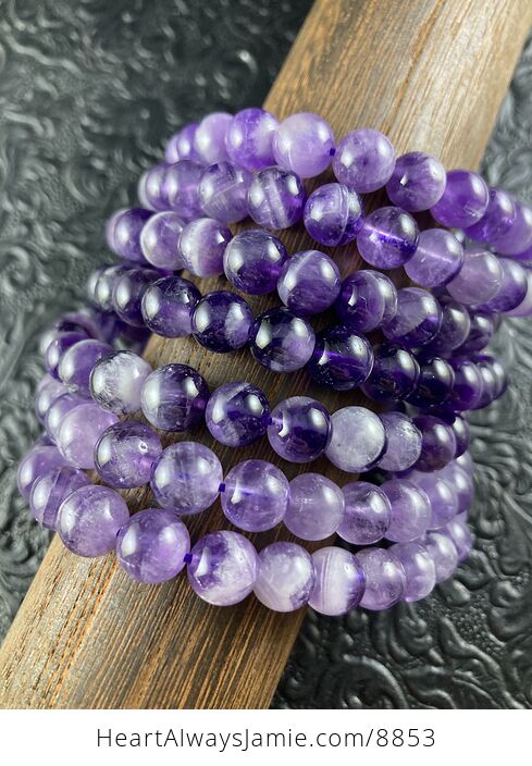 Purple Chevron Amethyst Stone 8mm Natural Gemstone Crystal Jewelry Bracelet - #omvTXRTw8YA-6