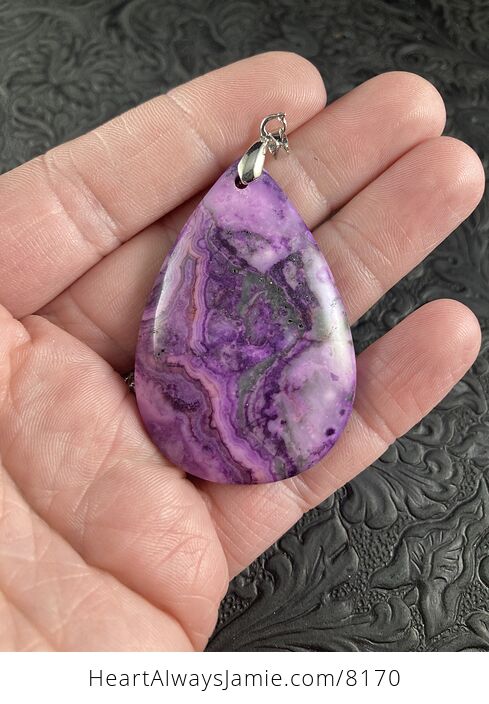 Purple Crazy Lace Agate Stone Jewelry Pendant - #2sv8n0xp0g8-1