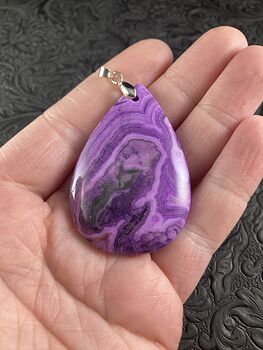 Purple Crazy Lace Mexican Agate Stone Jewelry Pendant #QFU6aOdYLX0