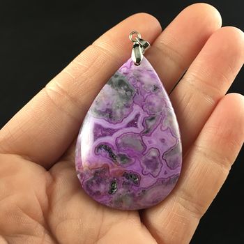 Purple Crazy Lace Mexican Agate Stone Jewelry Pendant #ePq7mTtdxr8